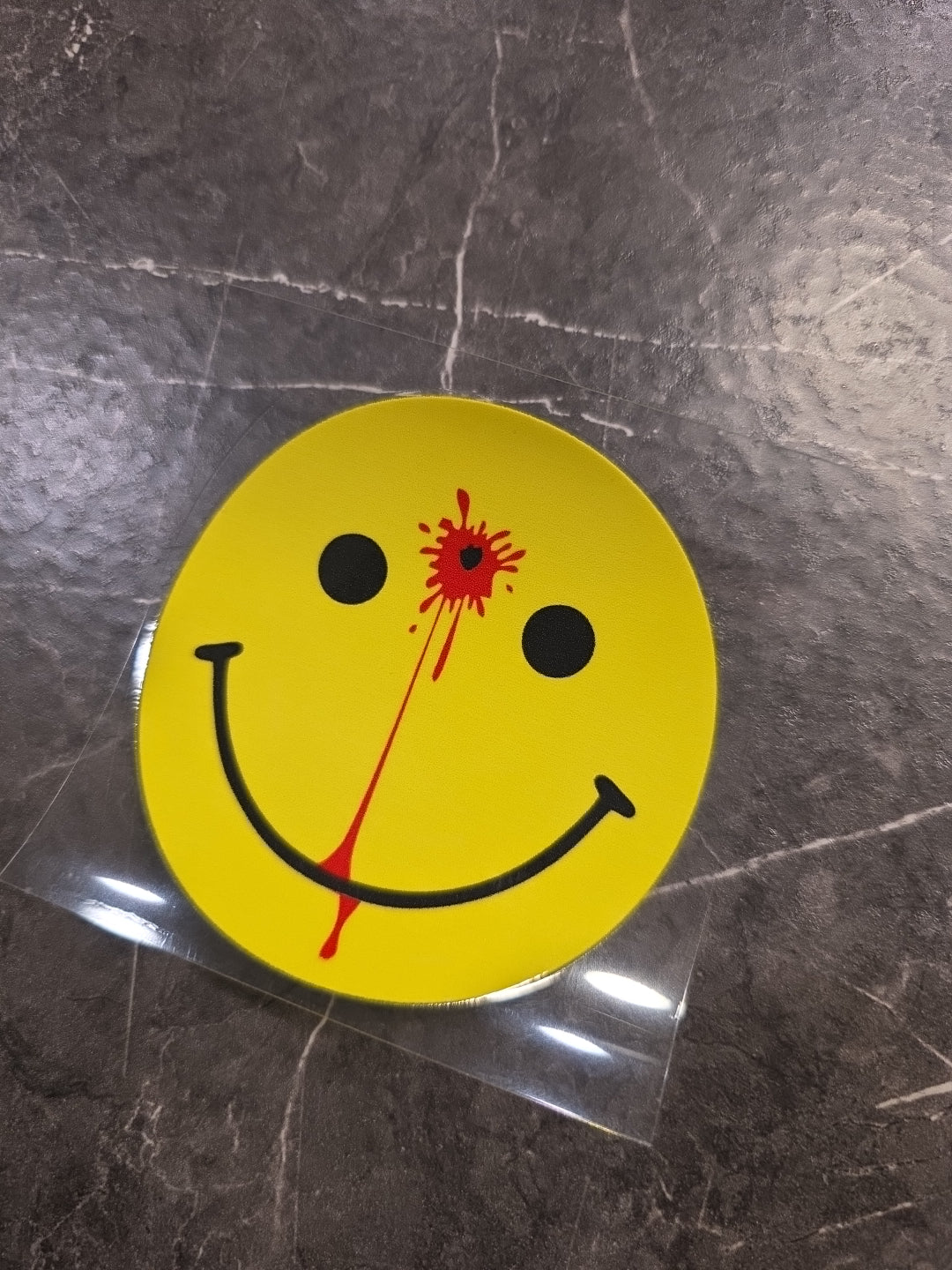 Smiley Face Head Shot Blood UVDTF Raised Decal Sticker Waterproof Full Color