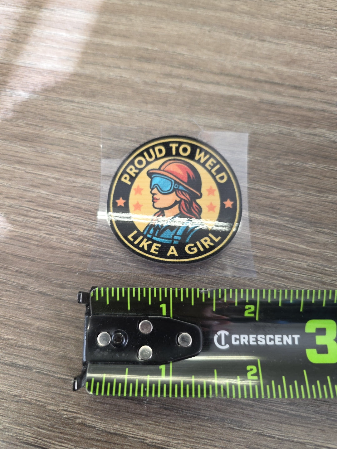 “Proud to Weld Like a Girl” Decal – Female Welder Hard Hat Sticker | UV DTF