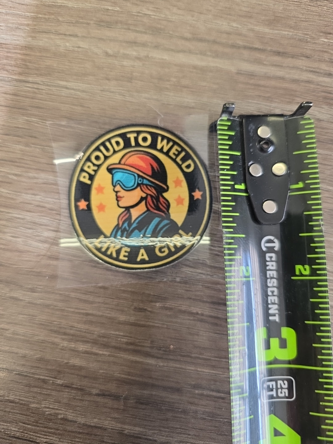 “Proud to Weld Like a Girl” Decal – Female Welder Hard Hat Sticker | UV DTF