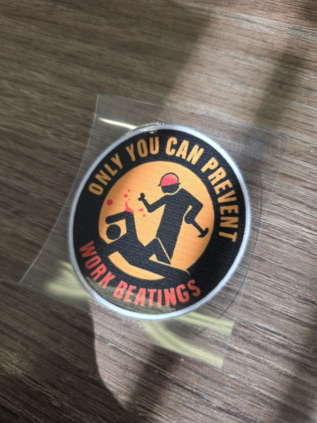 “Only You Can Prevent Work Beatings” Decal – Funny Hard Hat Sticker | UV DTF