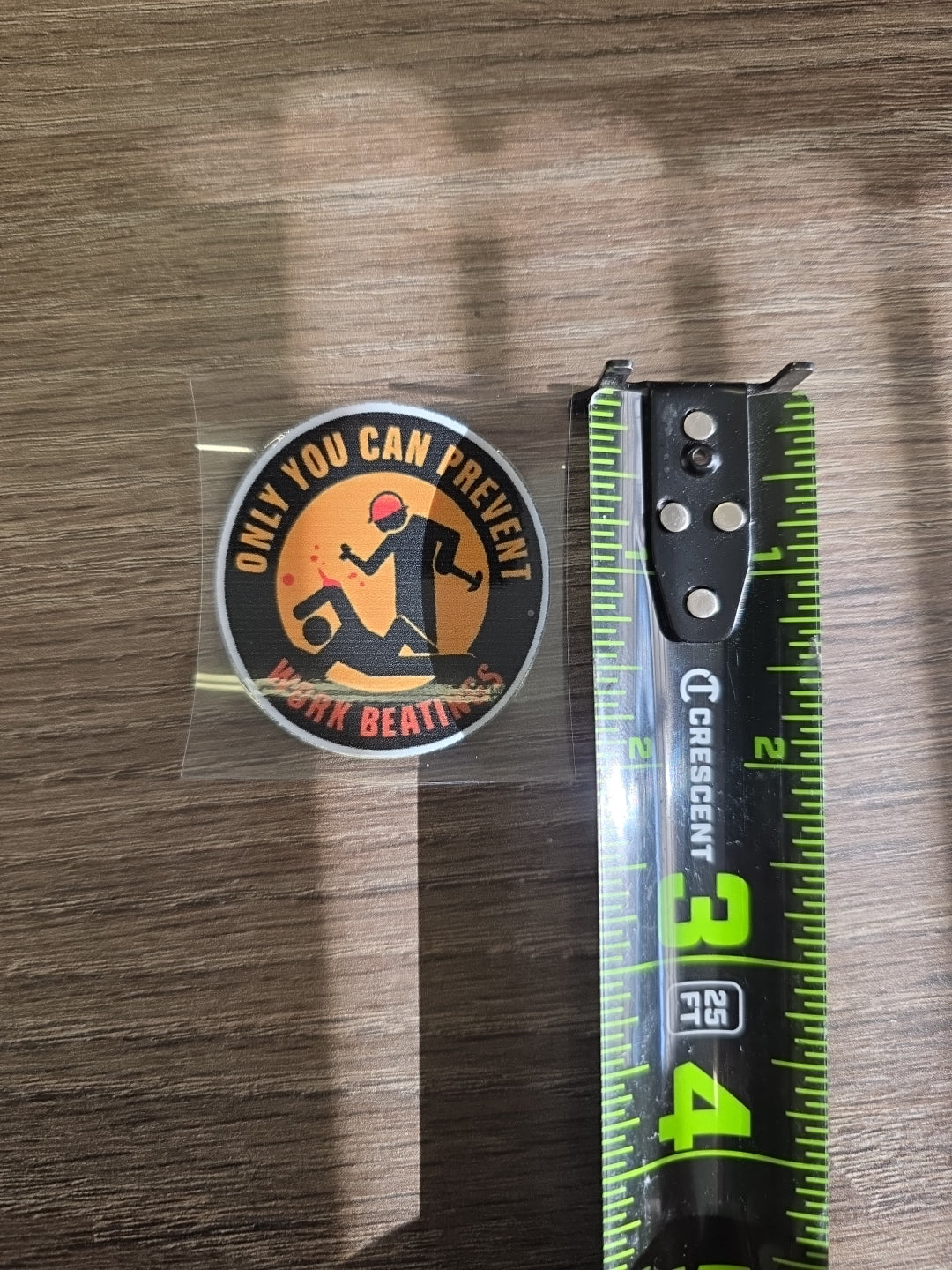 “Only You Can Prevent Work Beatings” Decal – Funny Hard Hat Sticker | UV DTF
