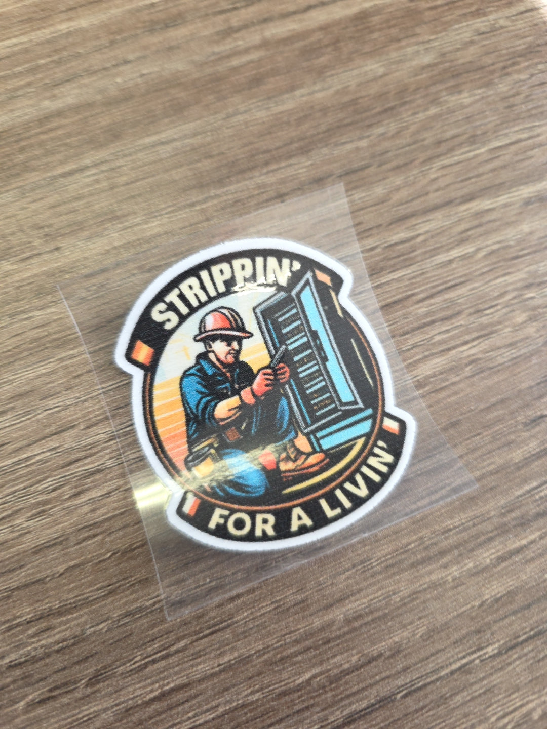 “Strippin’ for a Livin’” Decal – Electrician Hard Hat Sticker | UV DTF