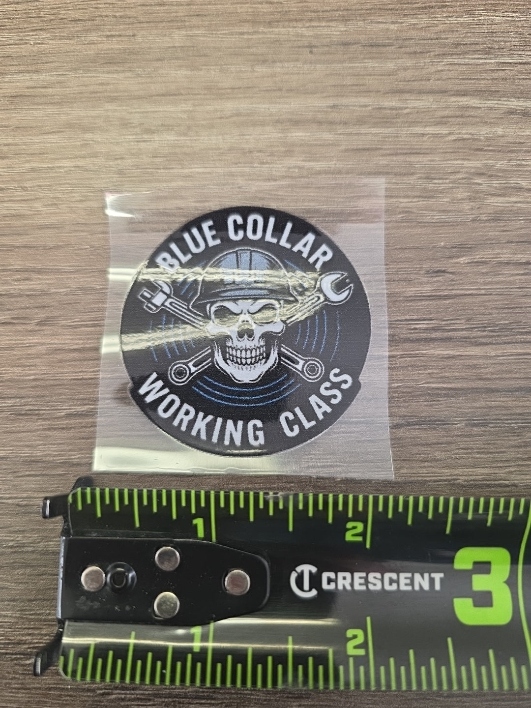“Blue Collar Working Class” Decal – Skull Hard Hat Sticker | UV DTF