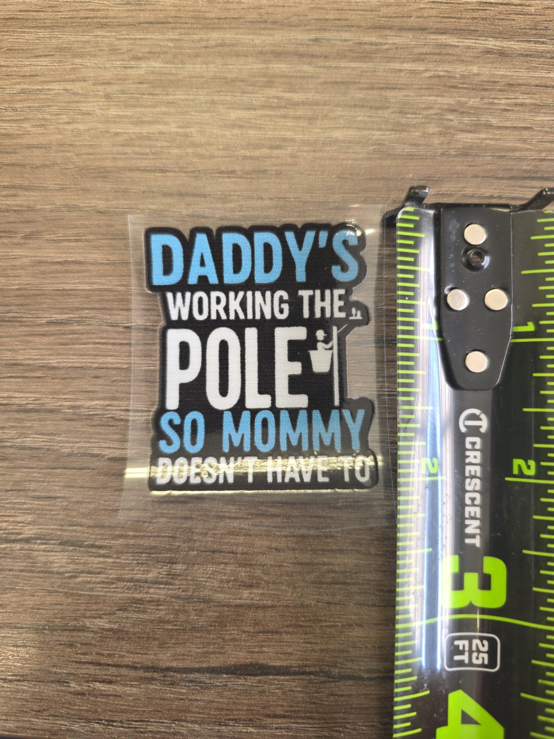 Lineman Hard Hat Decal – “Daddy’s Working the Pole” UV DTF Sticker