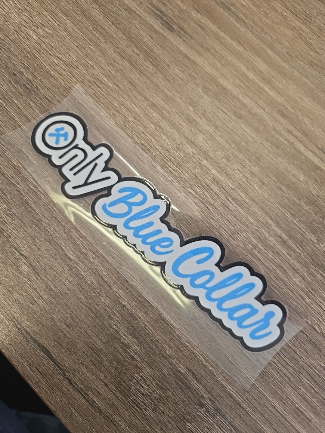 Only Blue Collar Decal – UV DTF Hard Hat Sticker