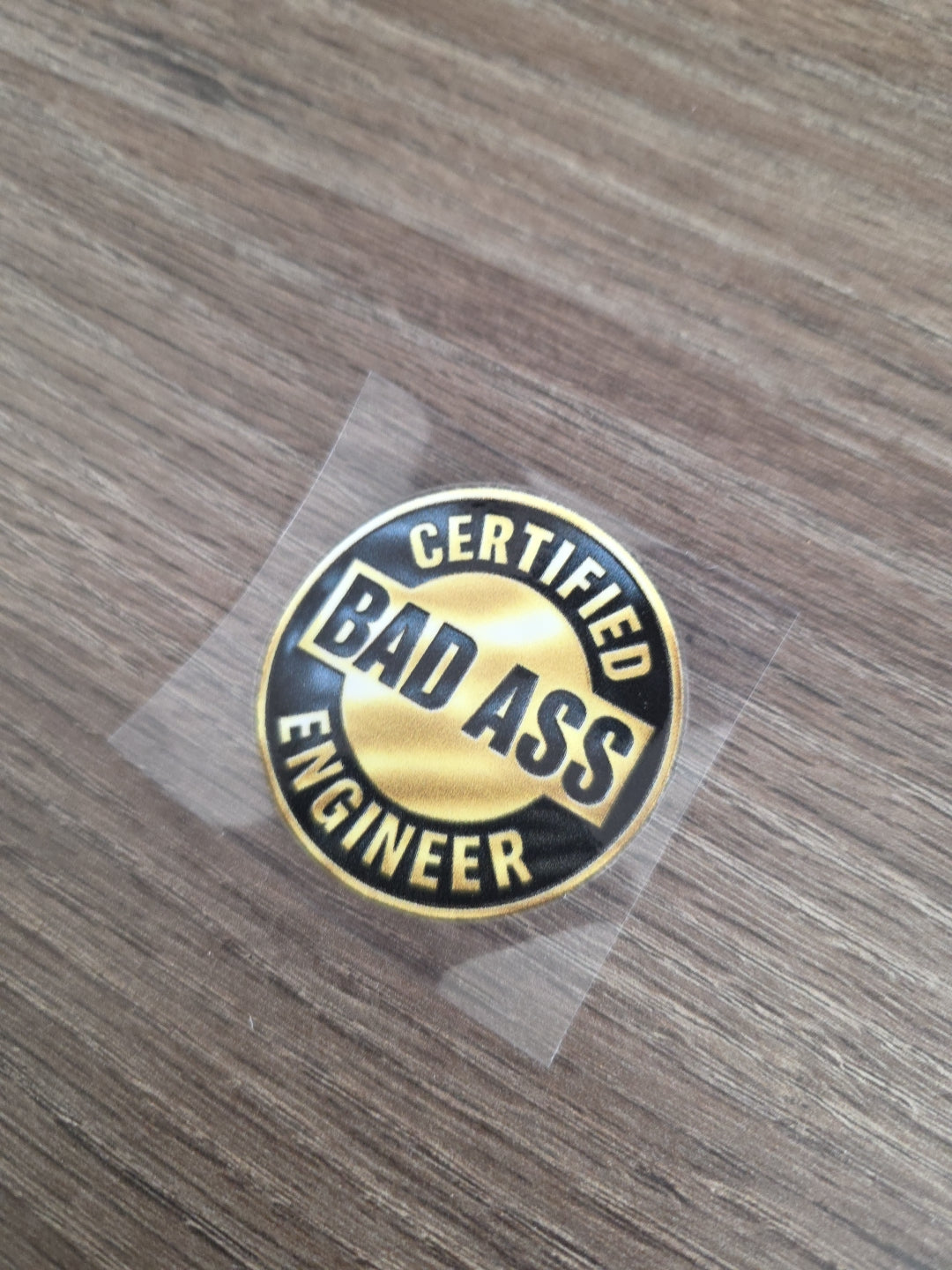 Certified Bad Ass Engineer Decal – UV DTF Hard Hat Sticker