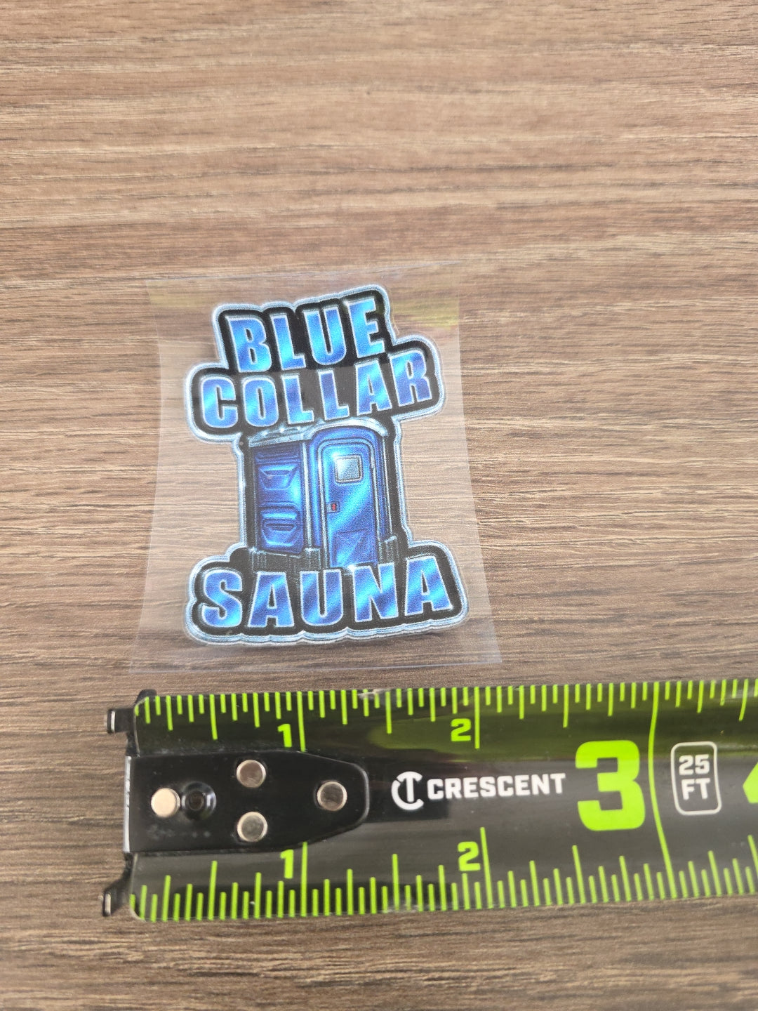 Blue Collar Sauna Decal – UV DTF Hard Hat Sticker