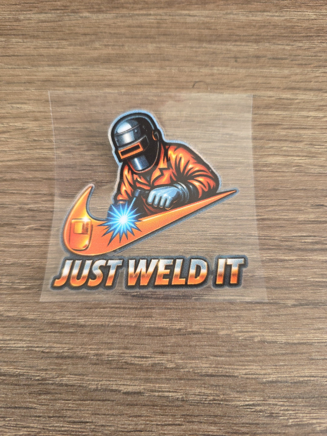 Just Weld It Decal – UV DTF Welder Hard Hat Sticker
