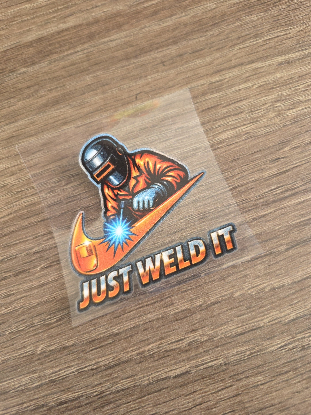 Just Weld It Decal – UV DTF Welder Hard Hat Sticker