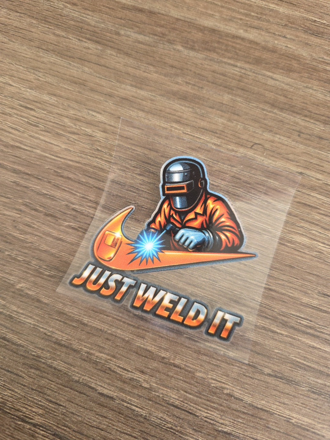 Just Weld It Decal – UV DTF Welder Hard Hat Sticker