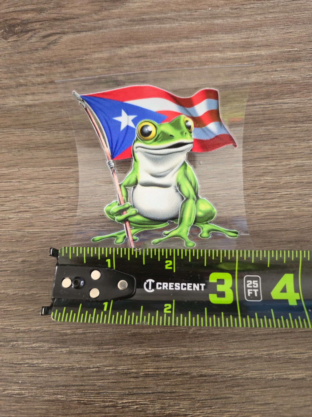 Puerto Rico Coquí Frog UV DTF Transfer – Boricua Pride Flag Design for Hard Surfaces