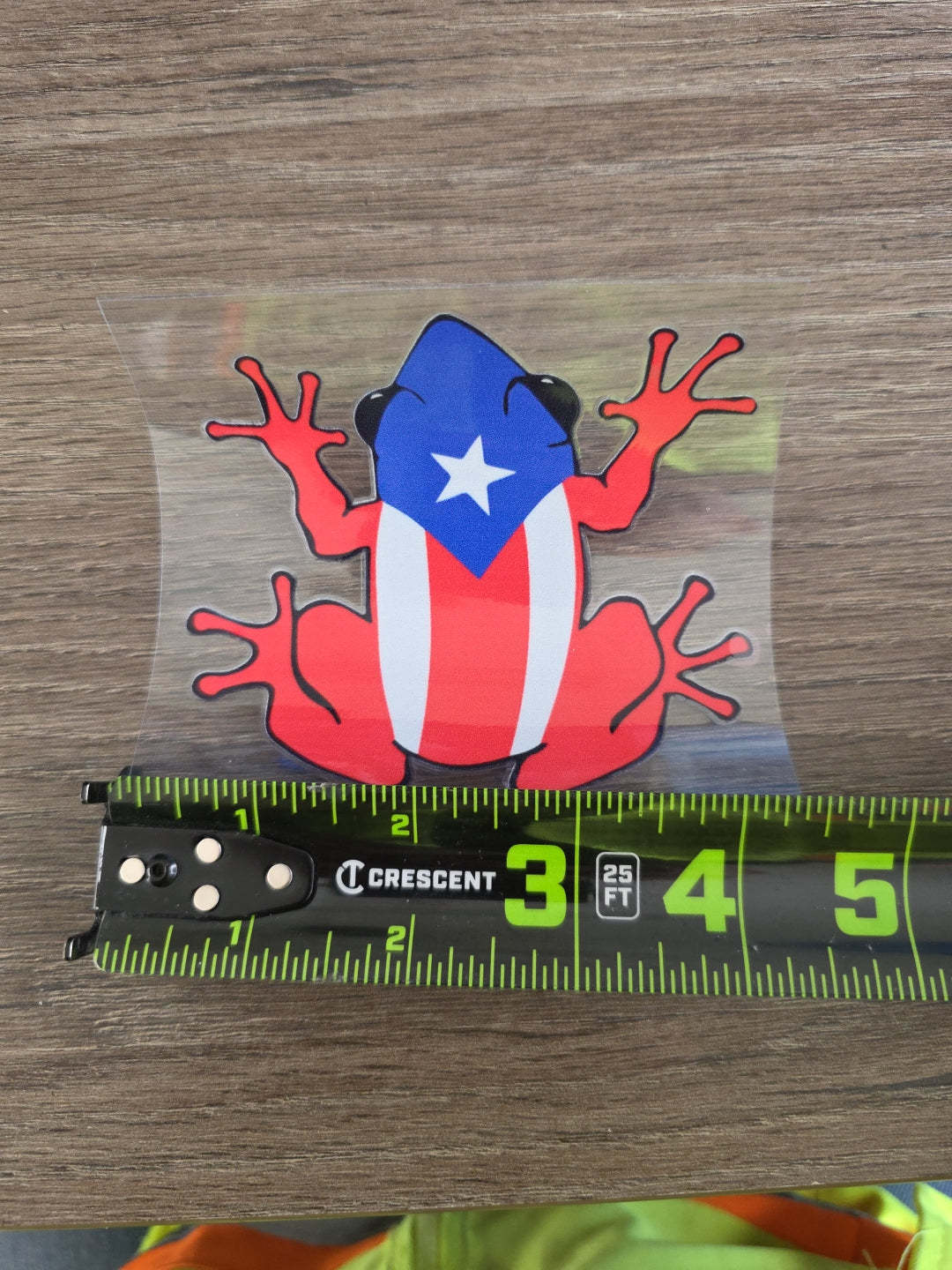 Puerto Rico Flag Frog UV DTF Transfer – Boricua Pride Coquí Design for Hard Surfaces