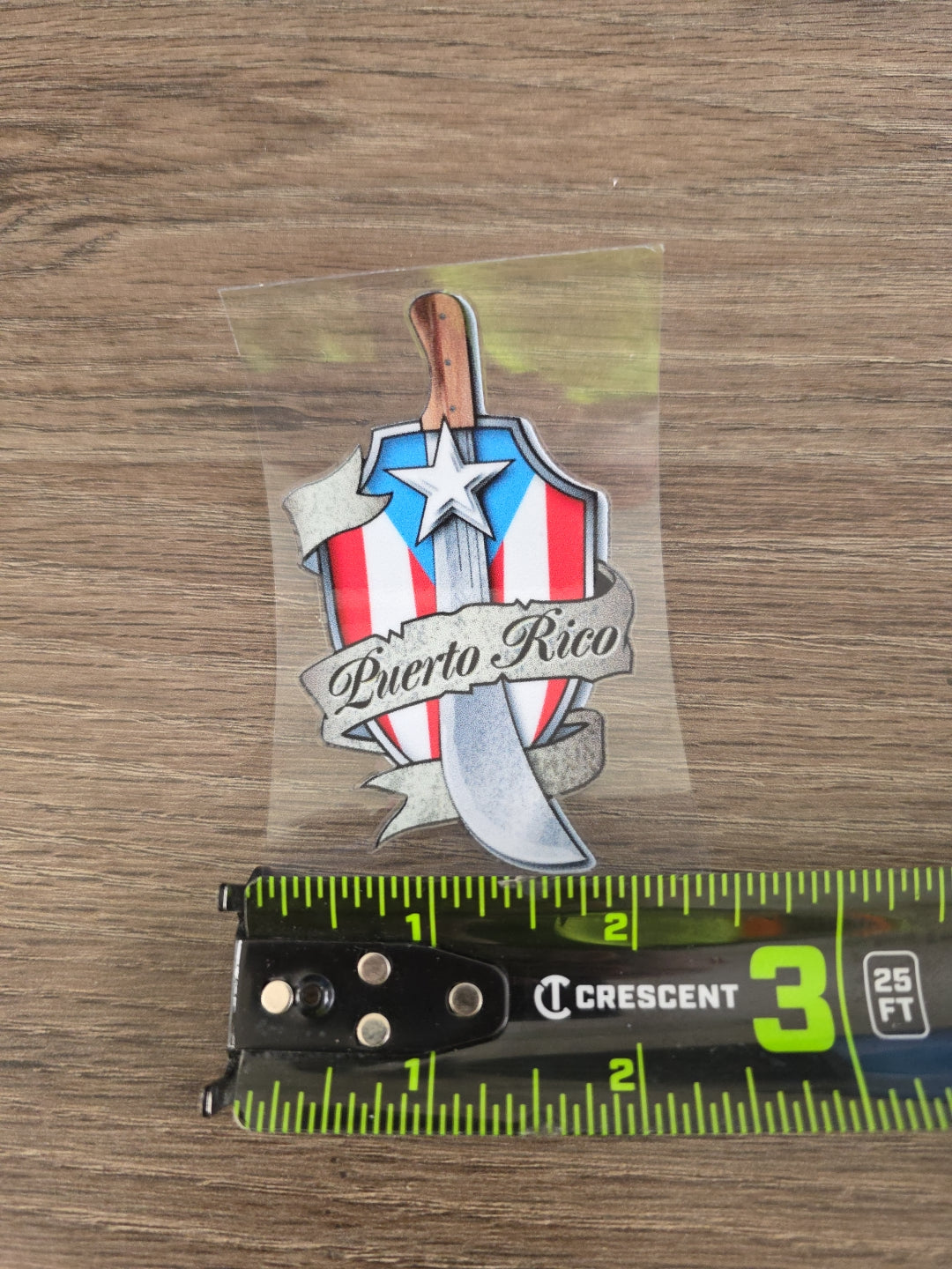 Puerto Rico Shield & Machete UV DTF Transfer – Boricua Pride Emblem Design for Hard Surfaces