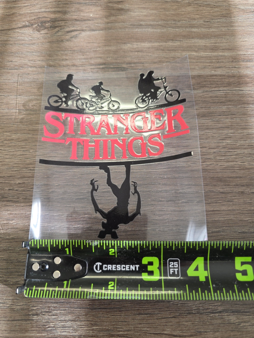 Stranger Things Upside Down UV DTF Transfer – Bike Scene Logo Design for Hard Surfaces