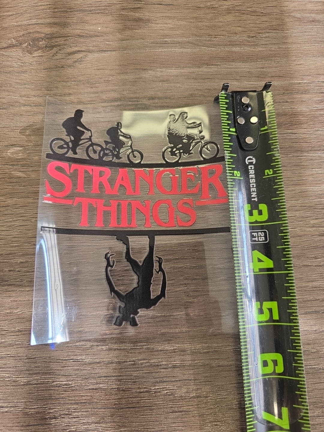 Stranger Things Upside Down UV DTF Transfer – Bike Scene Logo Design for Hard Surfaces