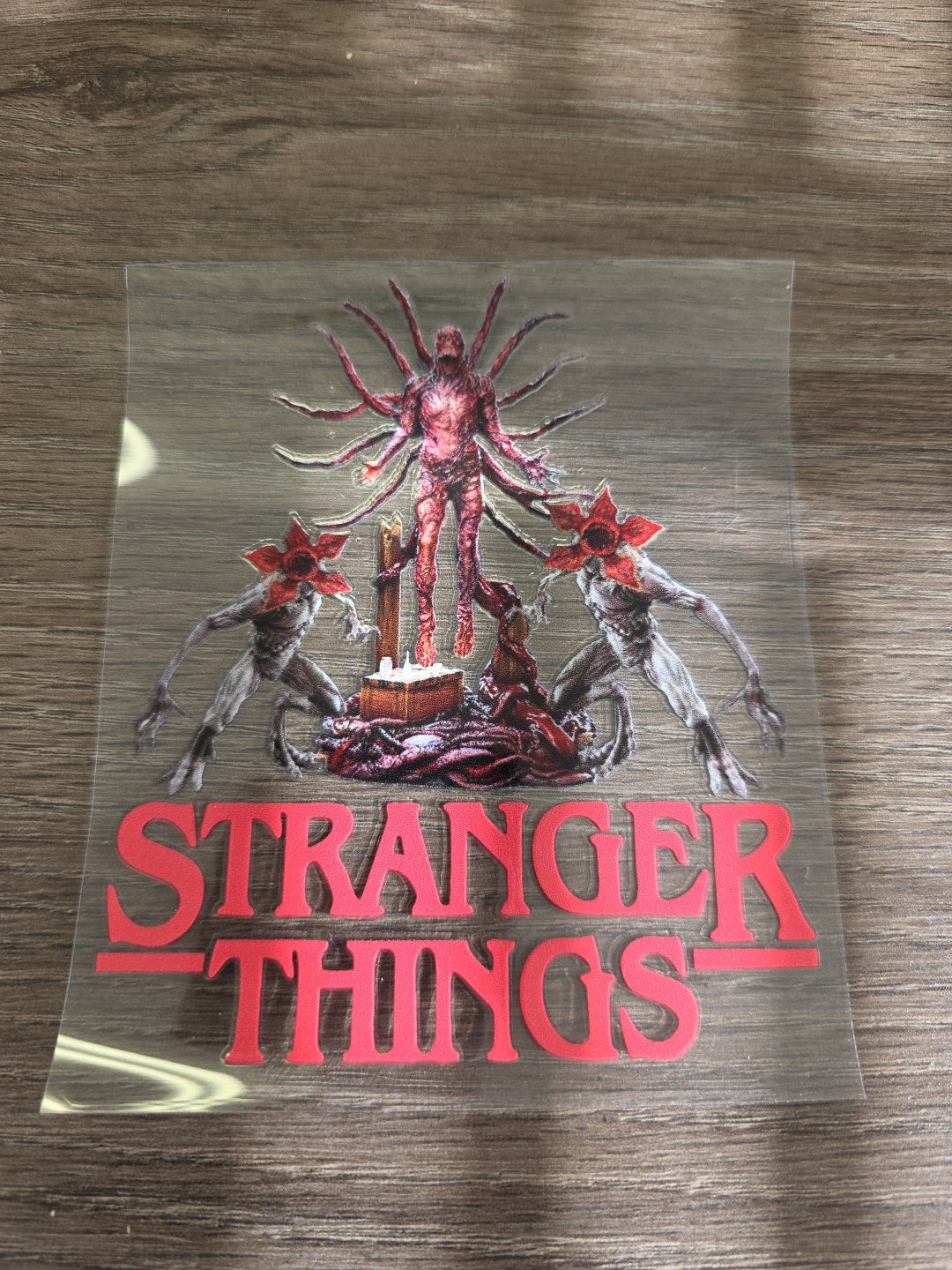 Stranger Things UV DTF Transfer – Upside Down Monster Design for Hard Surfaces