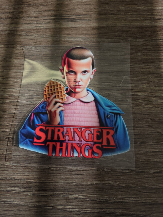 Stranger Things Eleven UV DTF Transfer – Waffle Character Design for Hard Surfaces