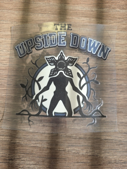 Stranger Things “The Upside Down” UV DTF Transfer – Demogorgon Silhouette Design for Hard Surfaces
