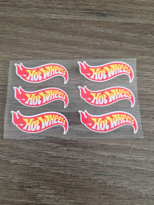 6pk Hot Wheels Standard Print Logo 2in x .5