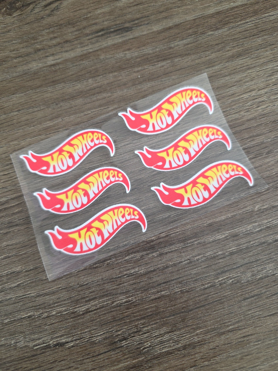 6pk Hot Wheels Standard Print Logo 2in x .5