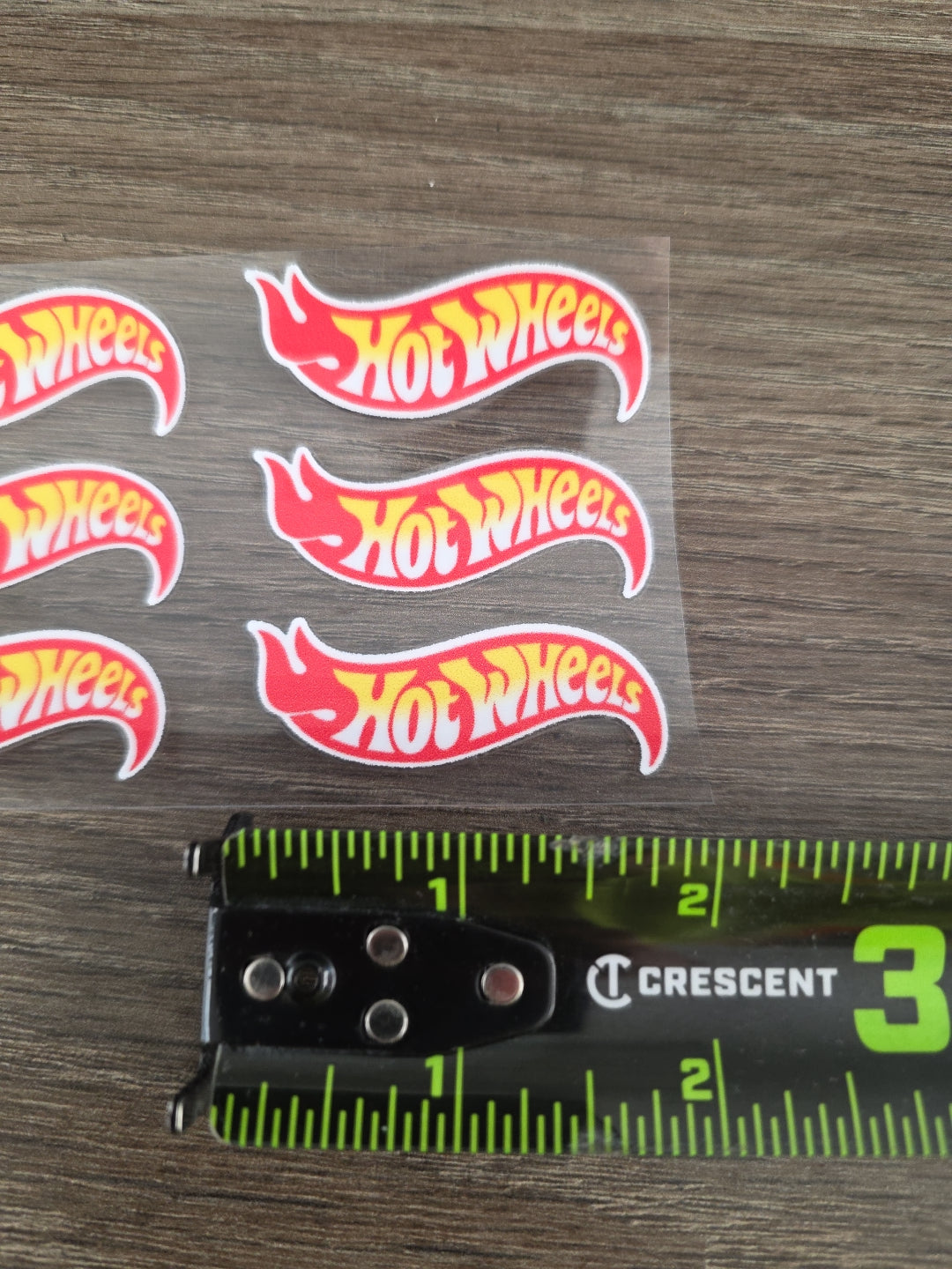 6pk Hot Wheels Standard Print Logo 2in x .5