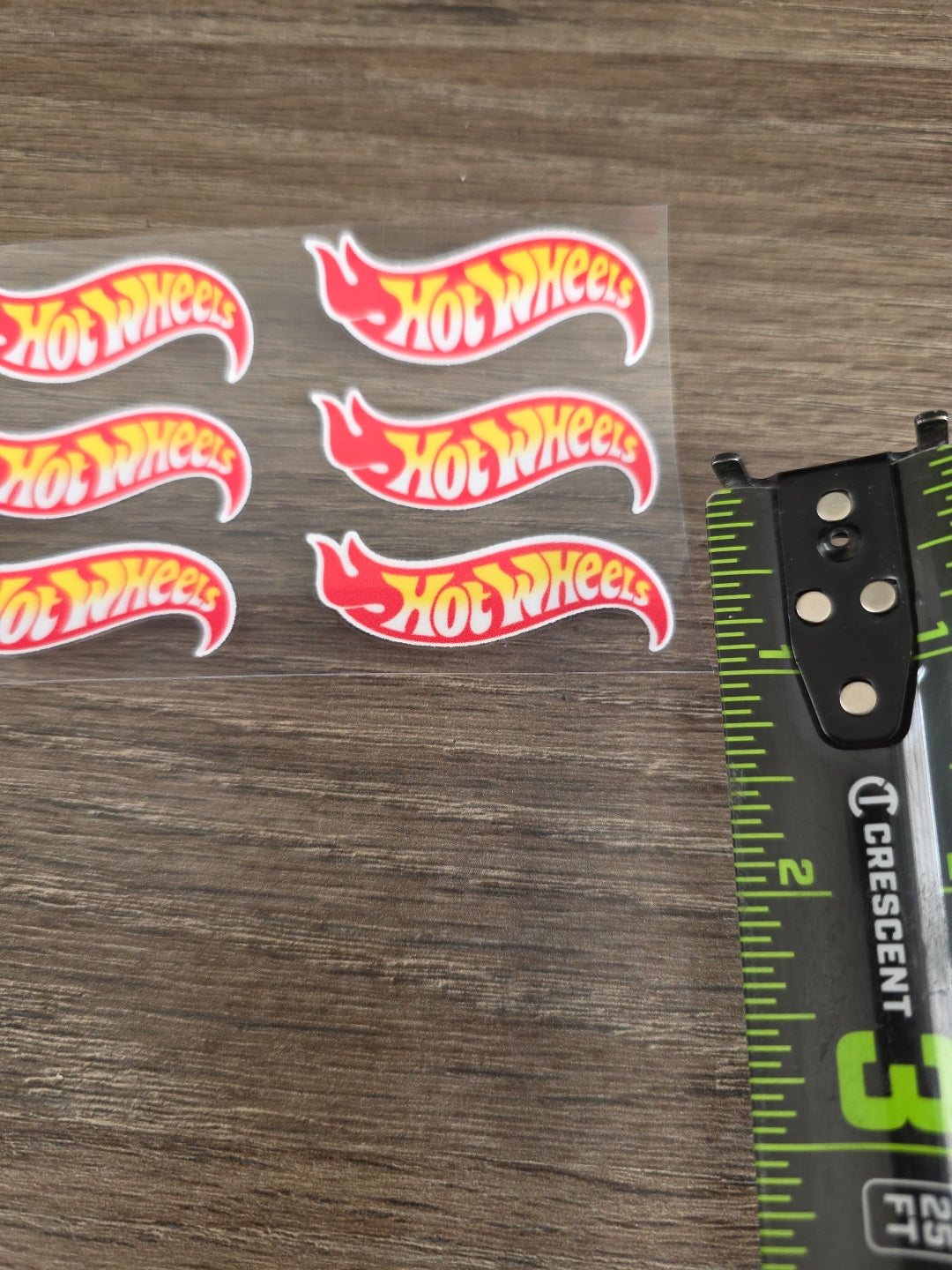 6pk Hot Wheels Standard Print Logo 2in x .5