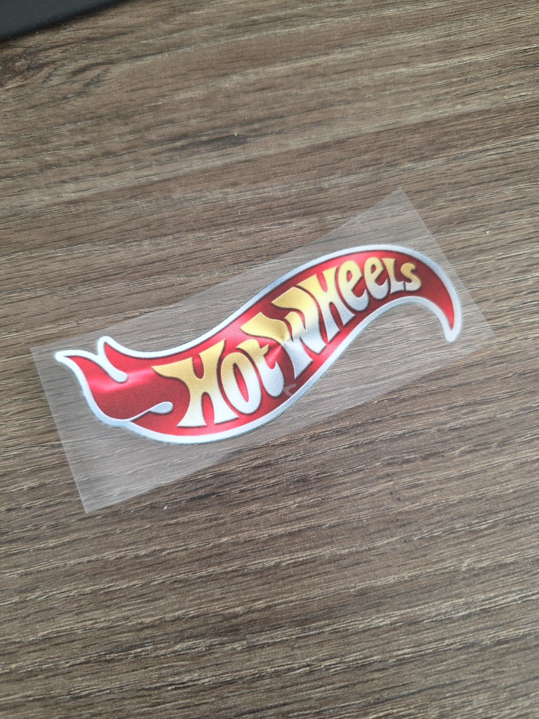 Hot Wheels Metallic Print Logo 4in x 1in