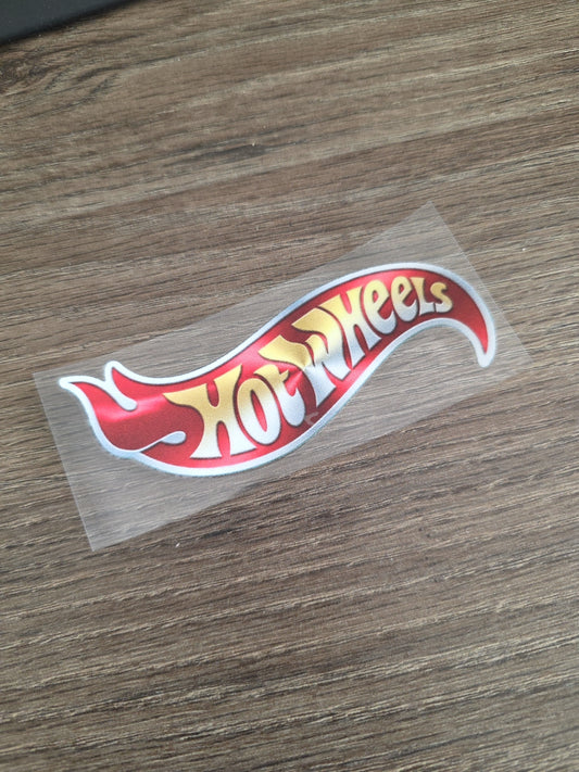 Hot Wheels Metallic Print Logo 4in x 1in