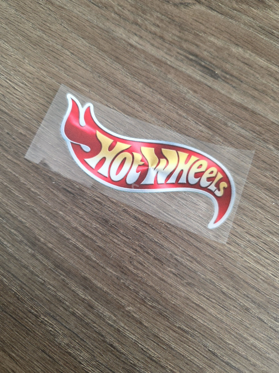 Hot Wheels Metallic Print Logo 4in x 1in