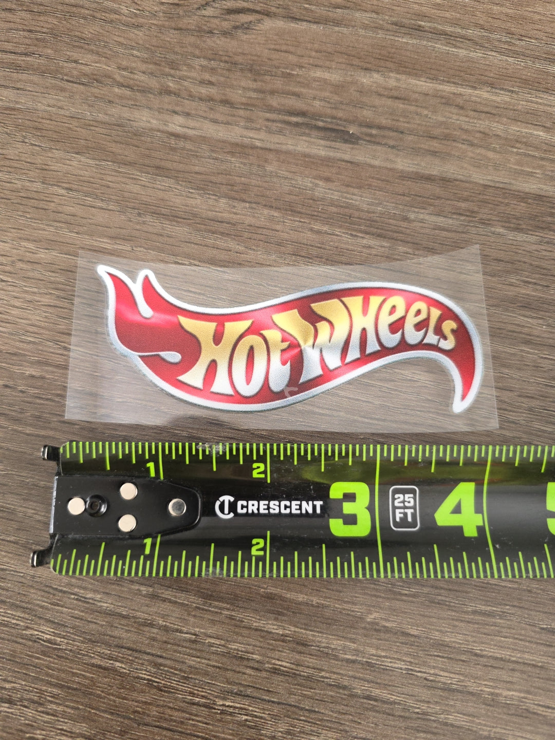 Hot Wheels Metallic Print Logo 4in x 1in