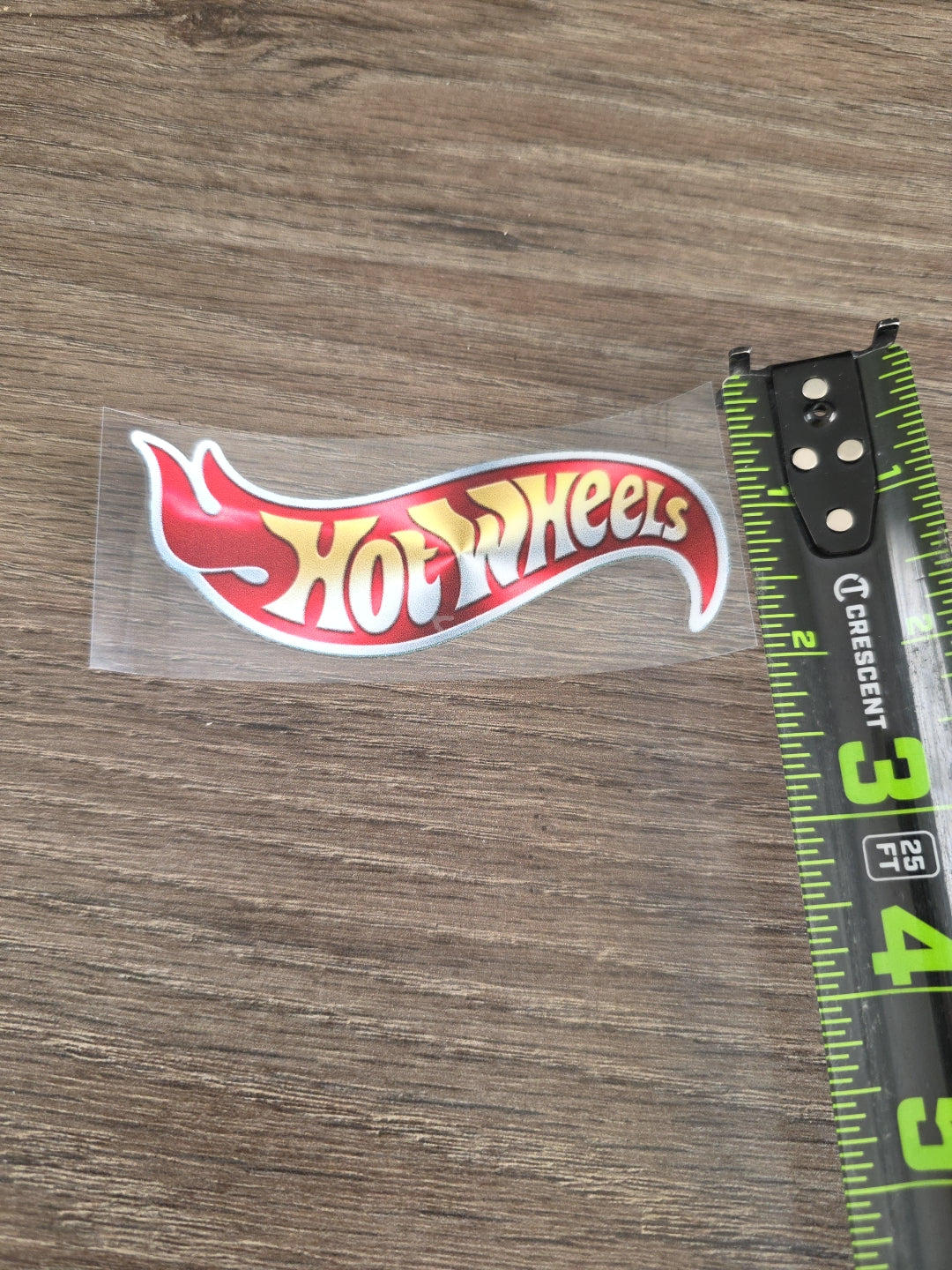 Hot Wheels Metallic Print Logo 4in x 1in