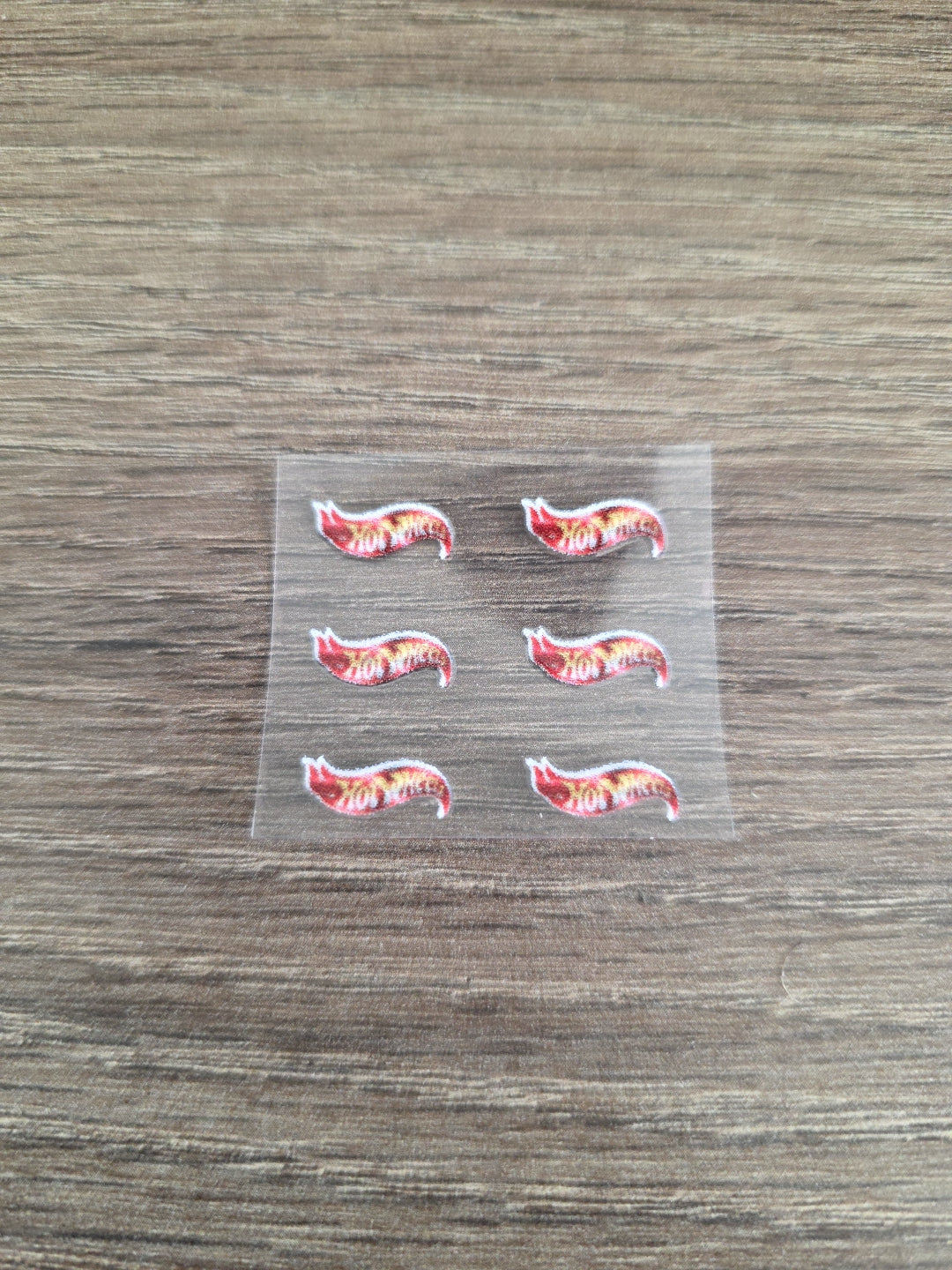 Mini 6pk Hot Wheels Metallic Print Logo .5in