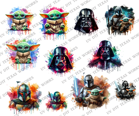 STARWARS Variety pack 6 3D decals 10in W x 12in H