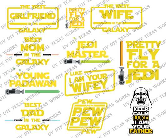 STARWARS Variety pack 3 3D decals 10in W x 12in H