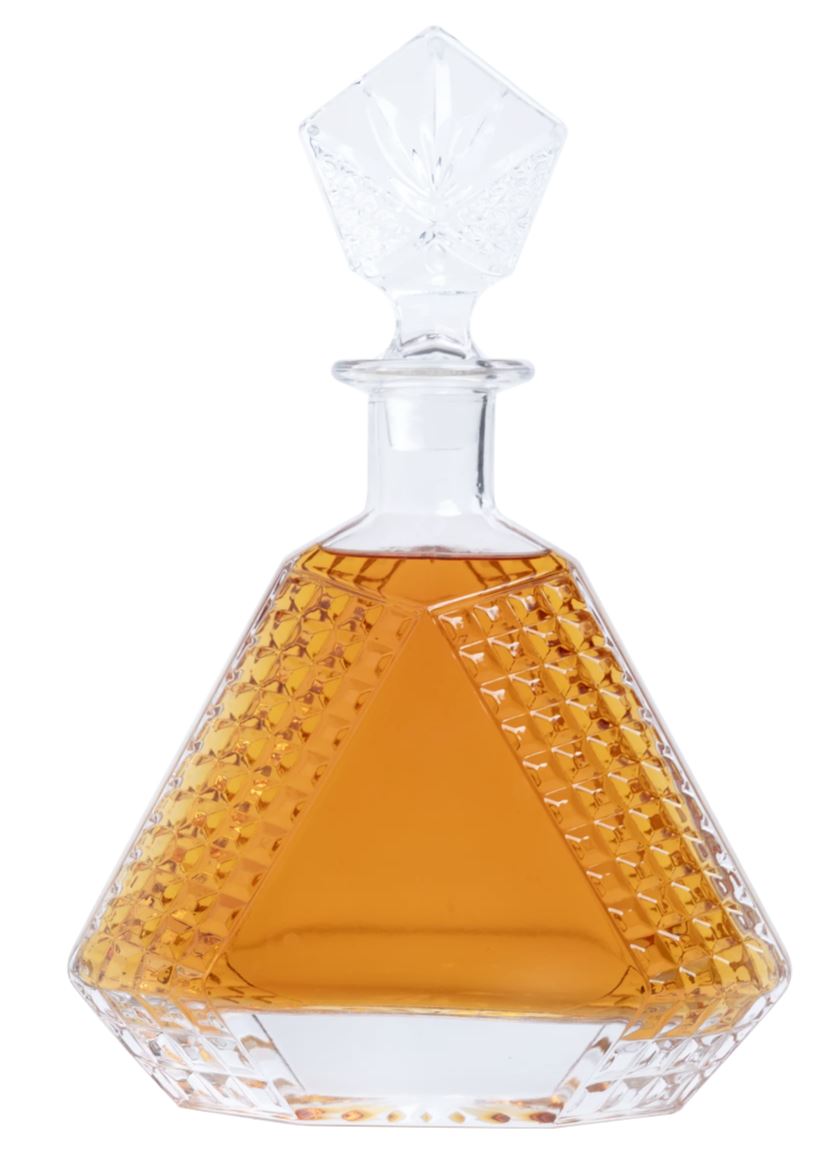 Triangle Whiskey Decanter 650mL UV DTF Printed