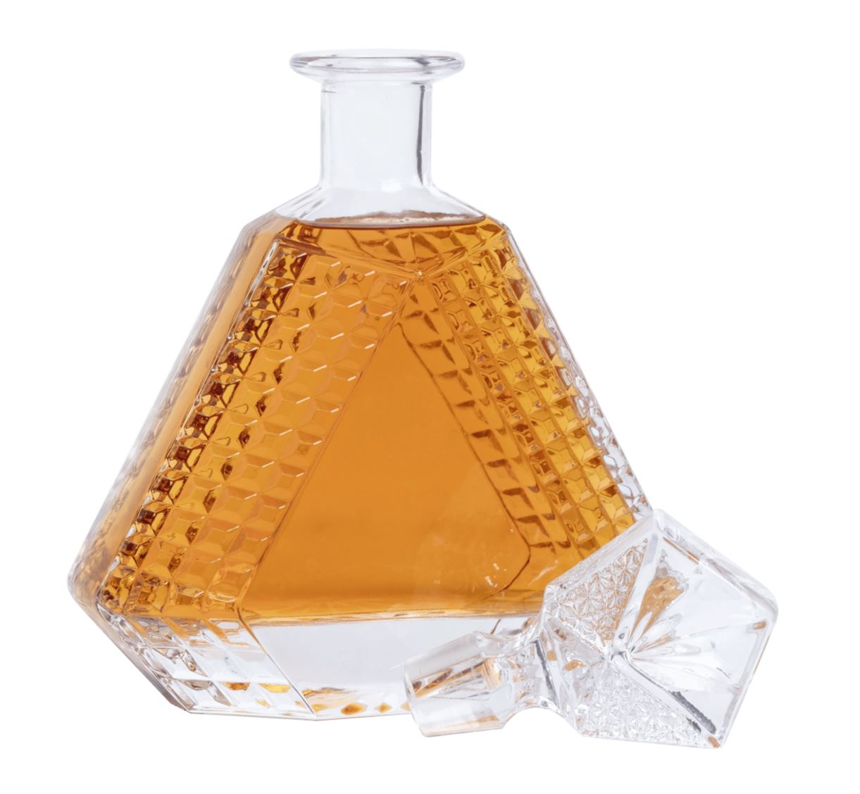 Triangle Whiskey Decanter 650mL UV DTF Printed