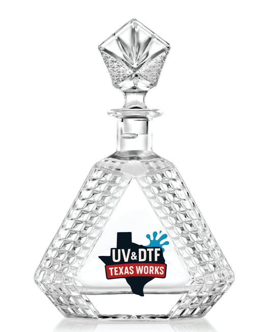 Triangle Whiskey Decanter 650mL UV DTF Printed