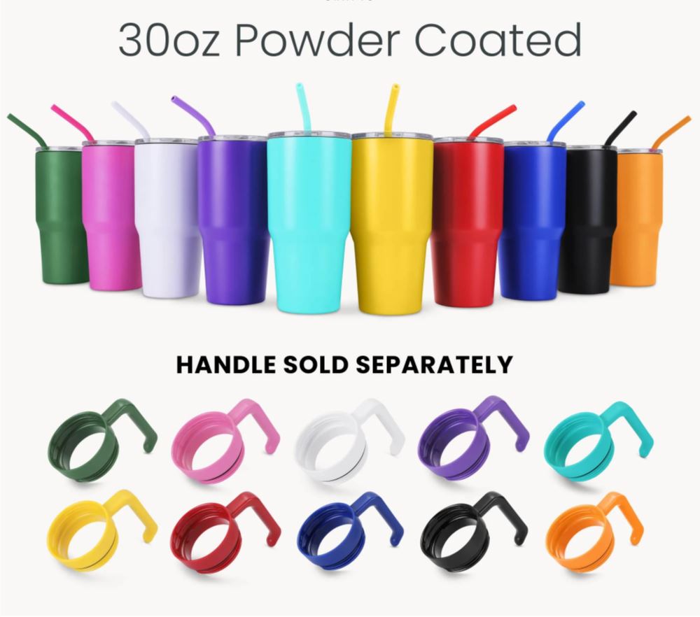 Powder-Coated 30oz Tumbler – Vacuum-Insulated & UV DTF Ready