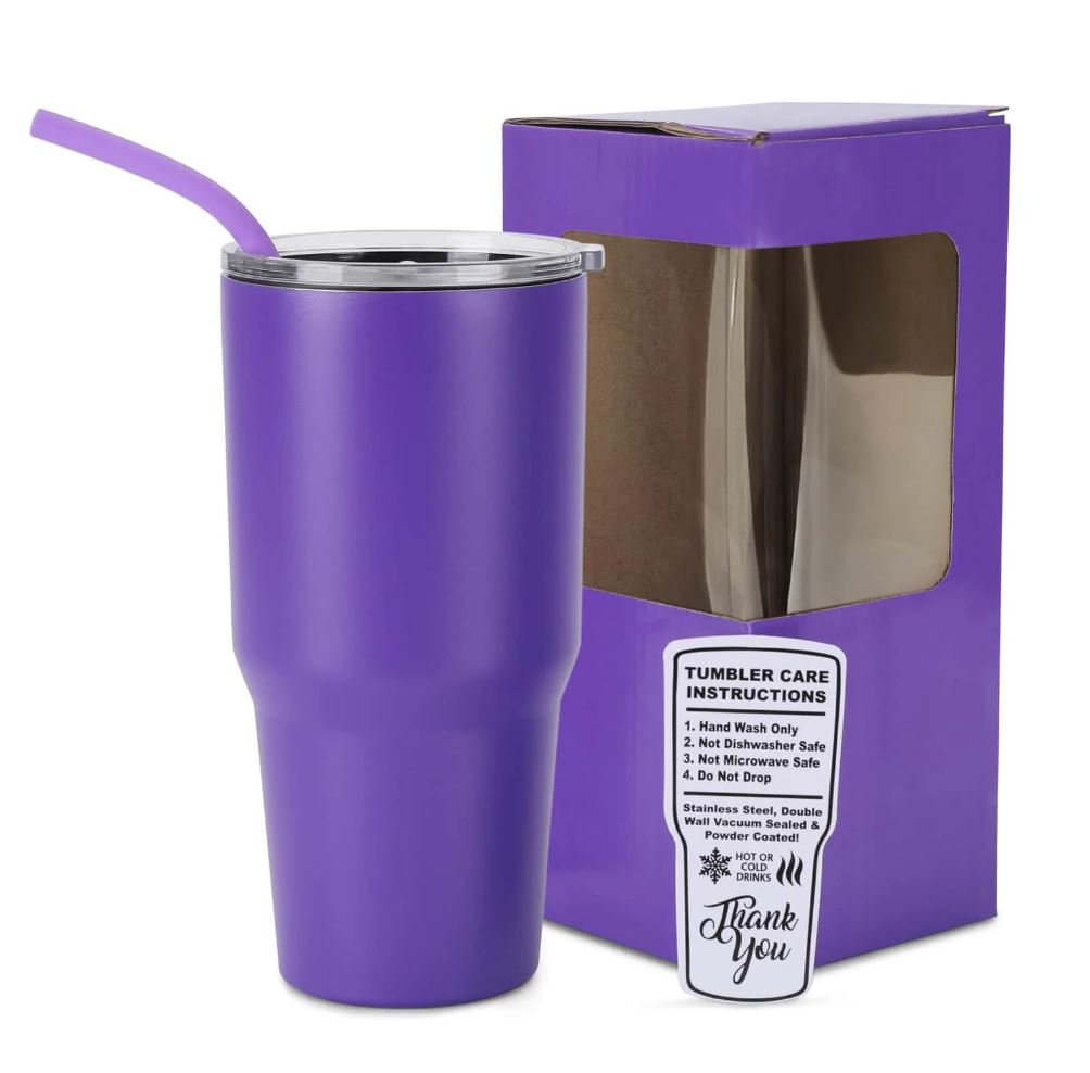 Powder-Coated 30oz Tumbler – Vacuum-Insulated & UV DTF Ready