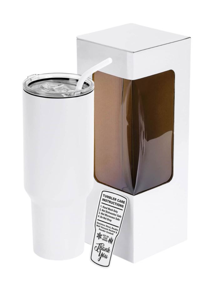 Powder-Coated 40oz Tumbler – Vacuum-Insulated & UV DTF Ready