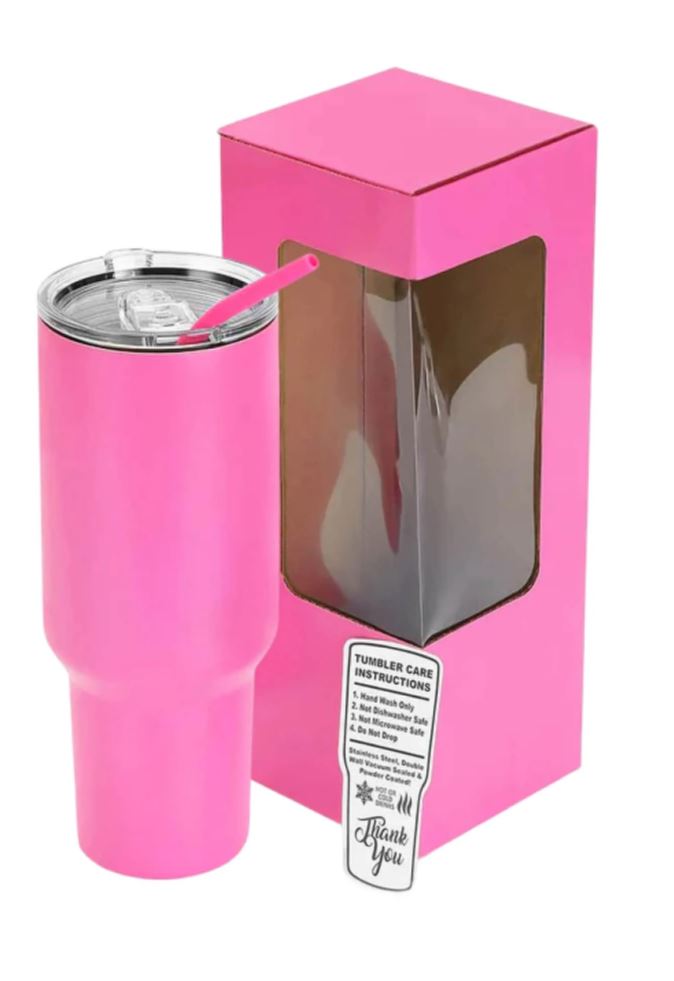 Powder-Coated 40oz Tumbler – Vacuum-Insulated & UV DTF Ready