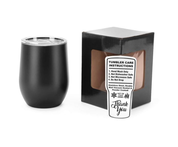 Powder-Coated 12oz Wine Tumbler – Vacuum-Insulated & UV DTF Ready