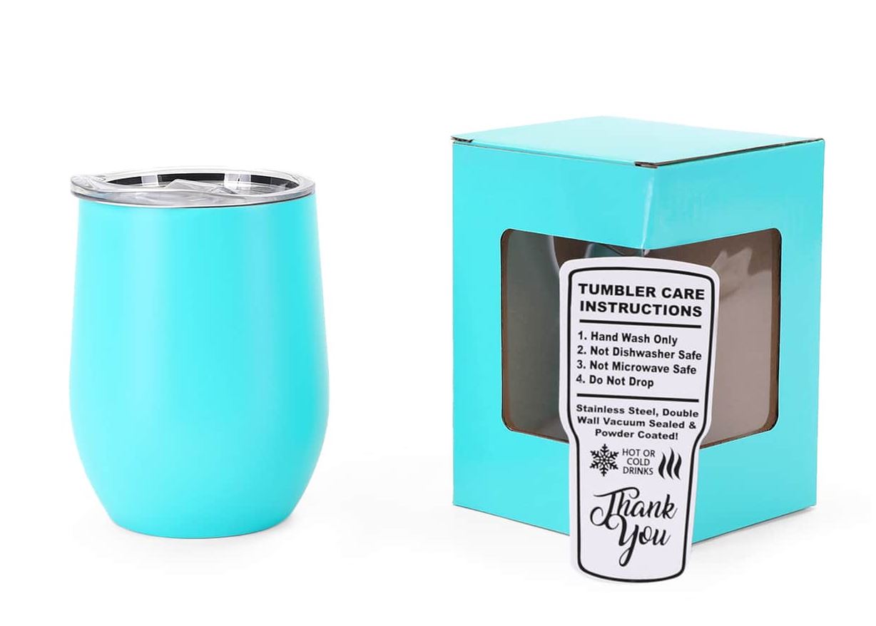 Powder-Coated 12oz Wine Tumbler – Vacuum-Insulated & UV DTF Ready