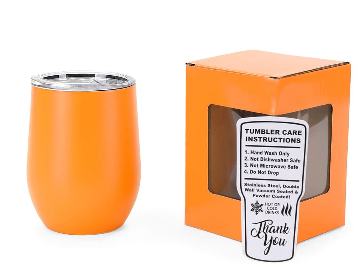 Powder-Coated 12oz Wine Tumbler – Vacuum-Insulated & UV DTF Ready