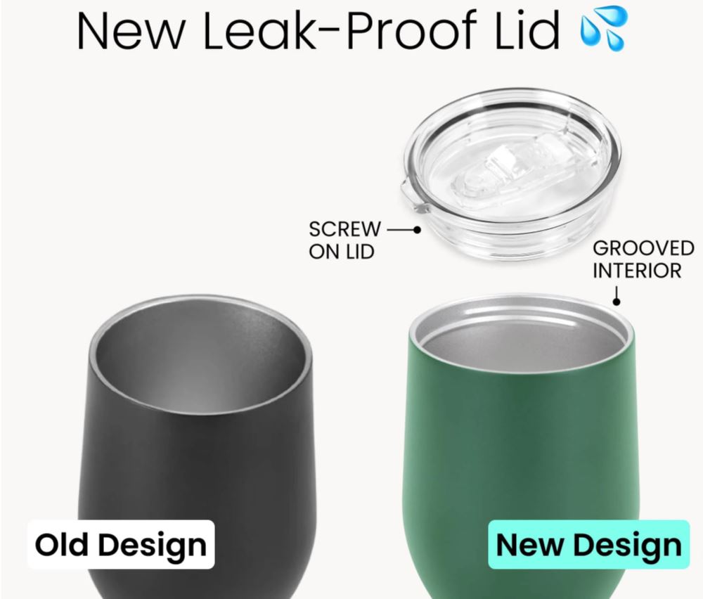 Powder-Coated 12oz Wine Tumbler – Vacuum-Insulated & UV DTF Ready