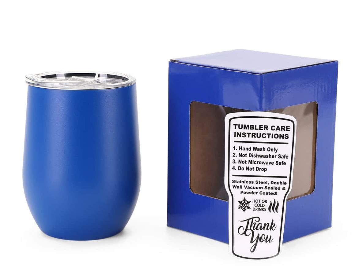 Powder-Coated 12oz Wine Tumbler – Vacuum-Insulated & UV DTF Ready