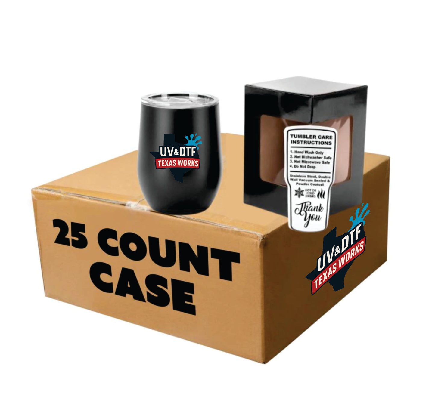 Powder-Coated 12oz Wine Tumbler – Vacuum-Insulated & UV DTF Ready