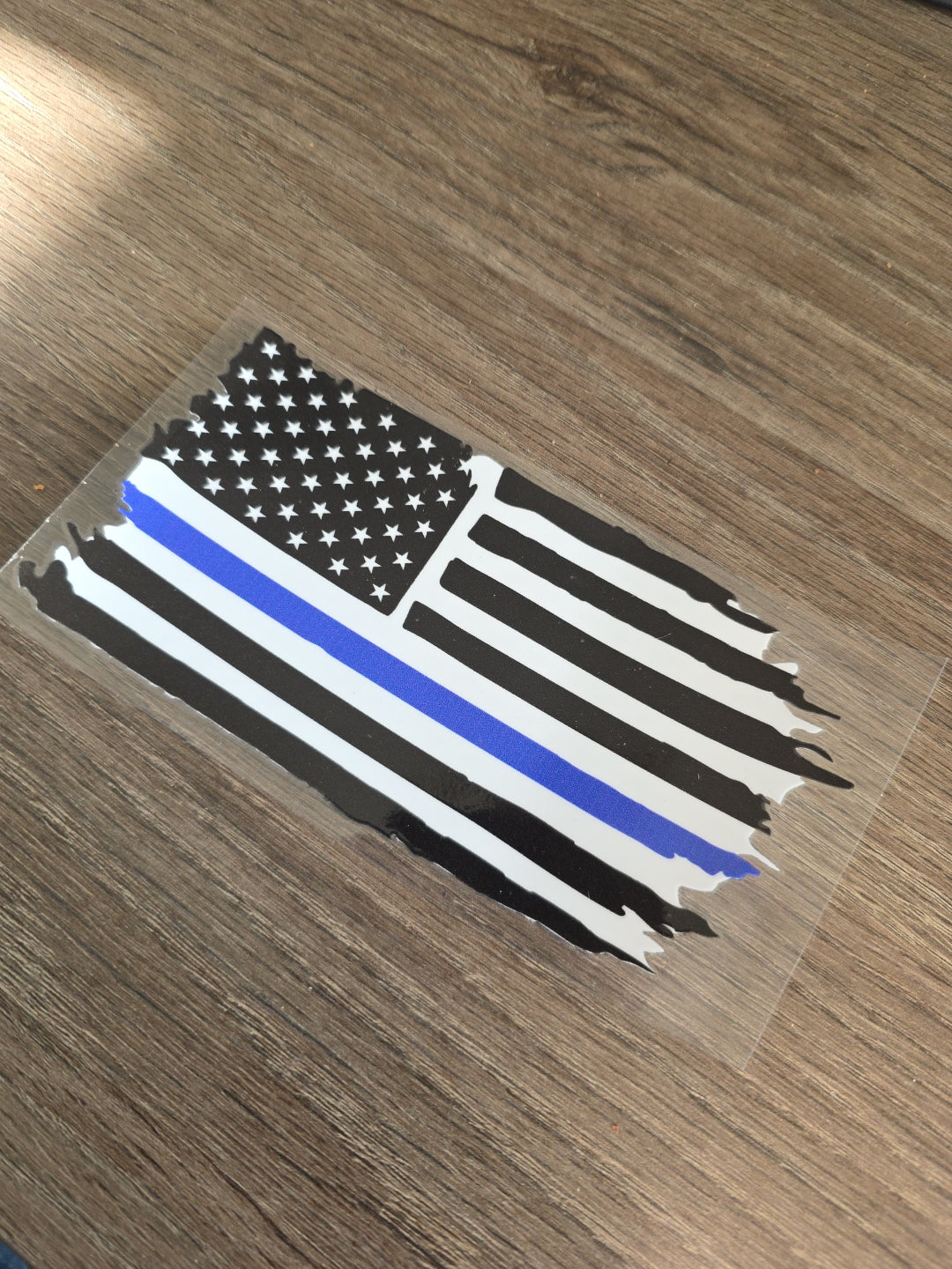 American Flag Distressed Horizontal UV DTF Decal Sticker