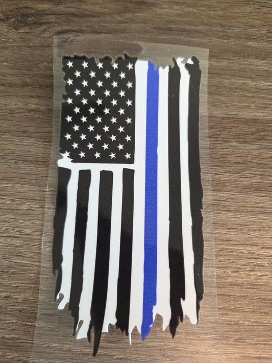 American Flag Distressed Vertical UV DTF Decal Sticker