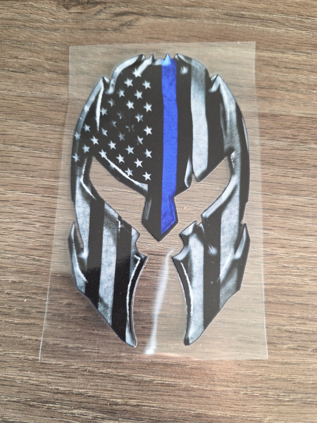 American Flag Spartan Helmet UV DTF Decal Sticker